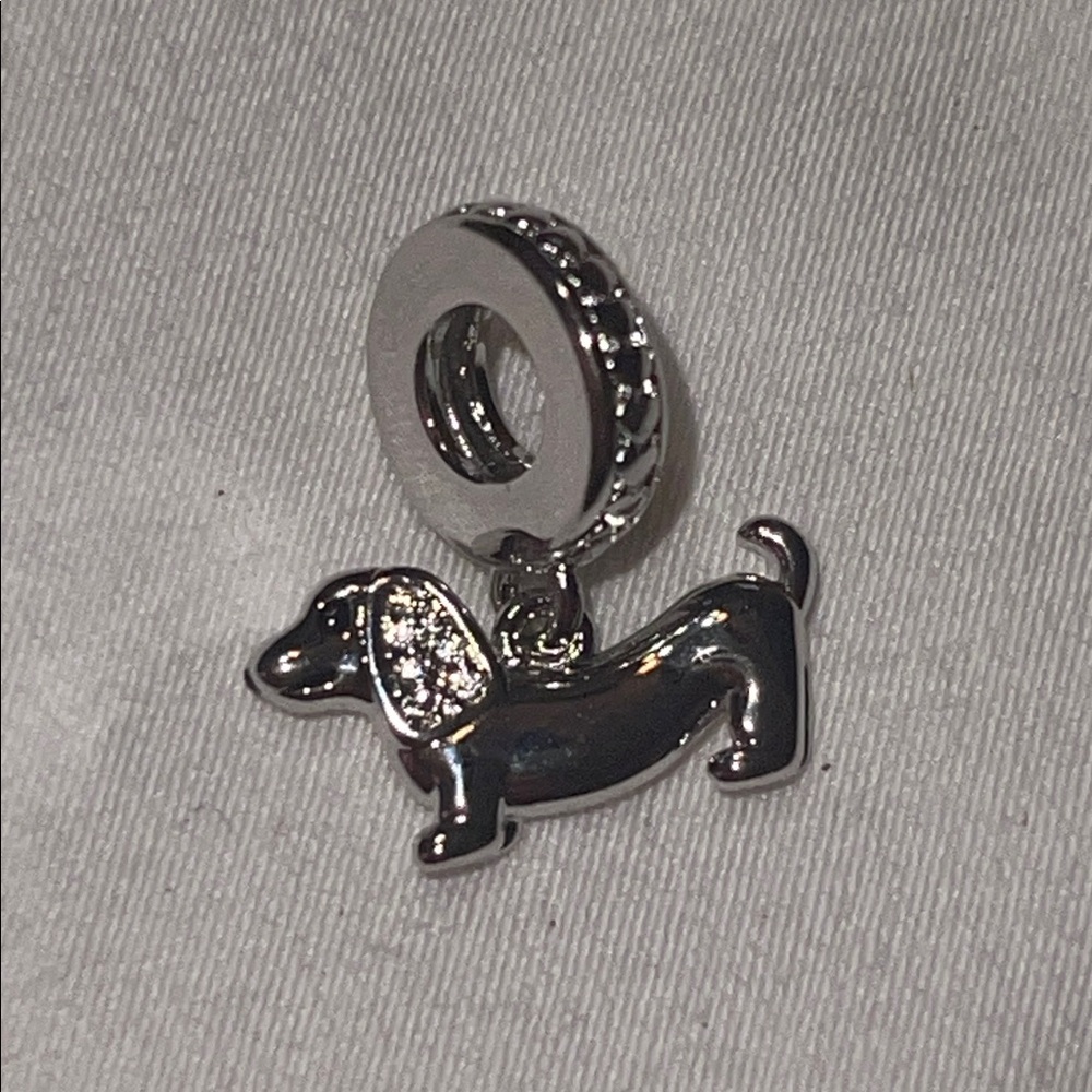 Silver Dachshund Charm Pendant - Picture 2 of 2